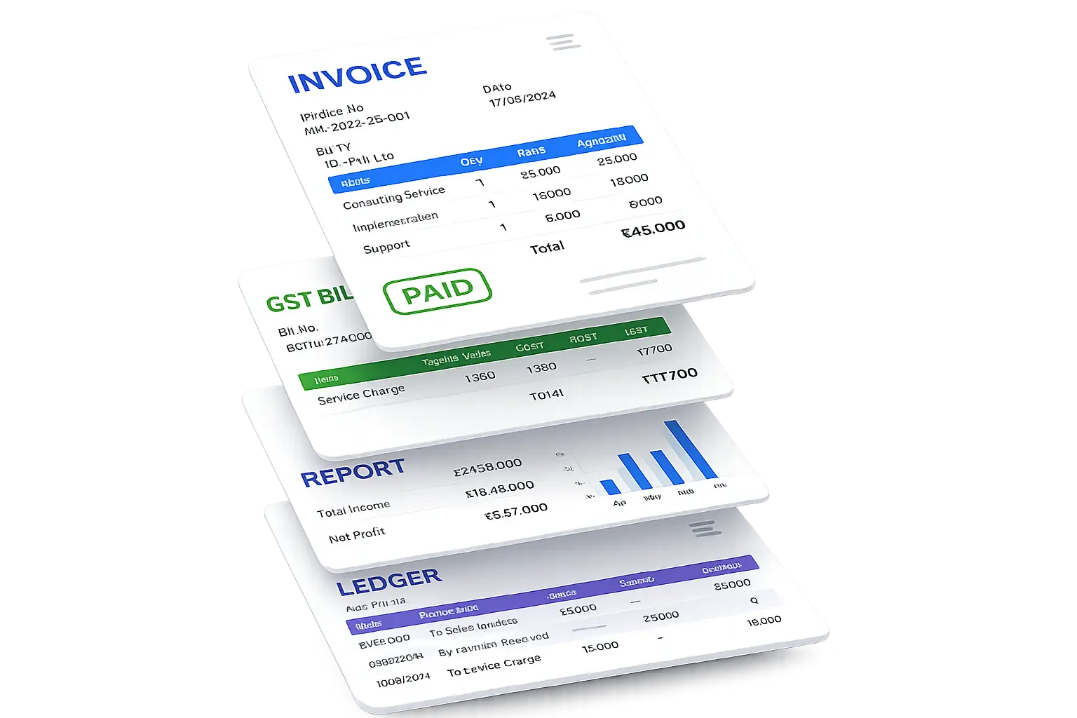 BusinessBook Plus accounting software dashboard for billing and financial management