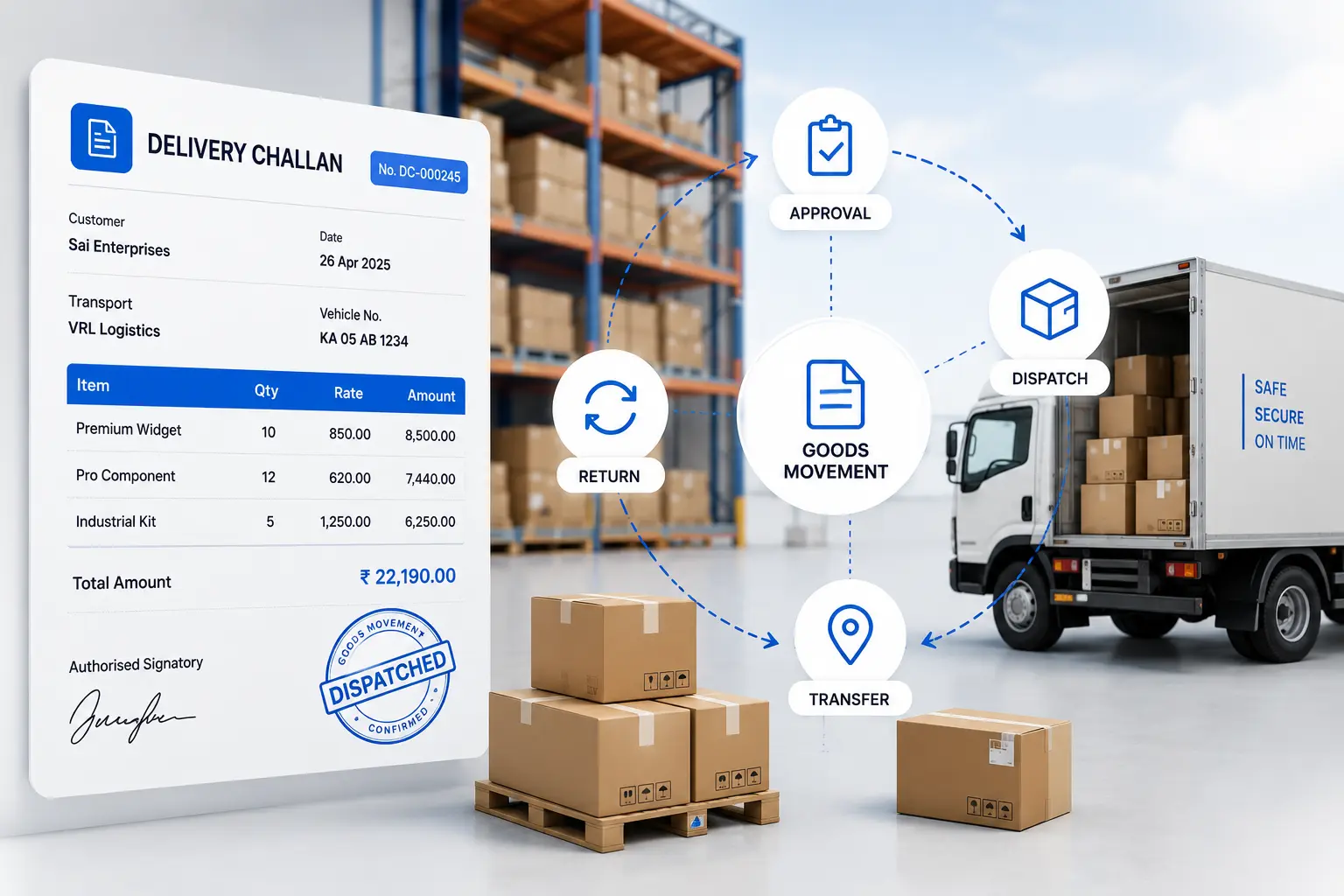 Manage delivery challans with BusinessBook Plus