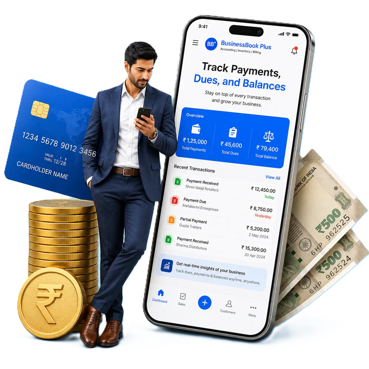 Track customer payments with BusinessBook Plus